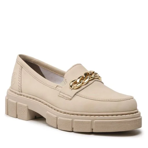 Chunky Loafers Rieker M3861-60 Beige 1 Chunky Loafers Rieker M3861-60 Beige