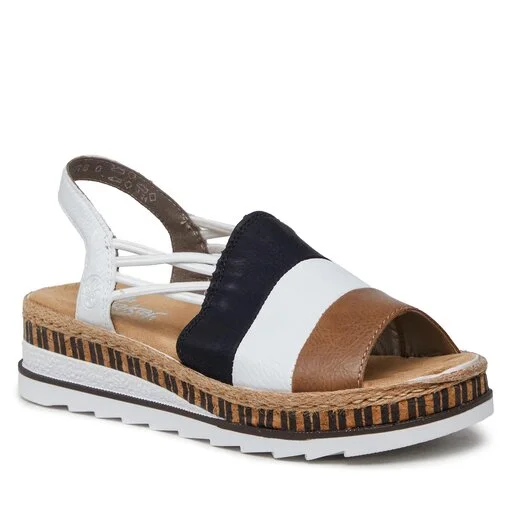 Espadrilles Rieker V79S1-65 Beige Kombi 1 Espadrilles Rieker V79S1-65 Beige Kombi