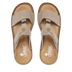 Mules / Sandales De Bain Rieker 60885-62 Beige -Rieker mules sandales de bain rieker 60885 62 beige 4
