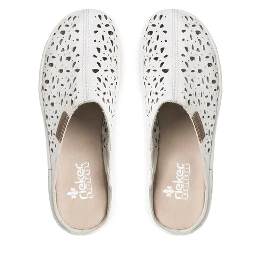 Mules / Sandales De Bain Rieker 65996-80 Weiss 5 Mules / Sandales De Bain Rieker 65996-80 Weiss – Image 5