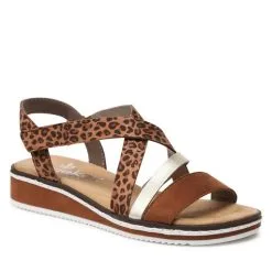 Sandales Rieker V3663-24 Braun Kombi